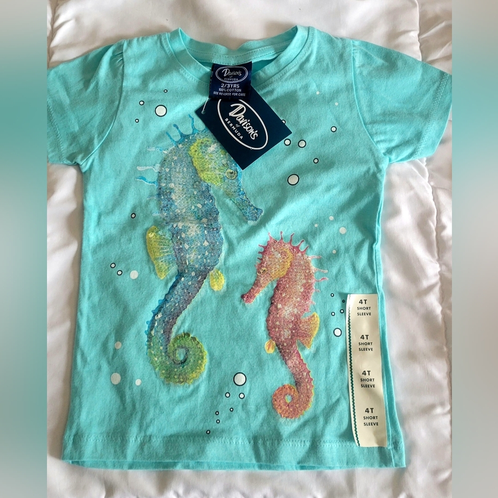Aqua Davison's of Bermuda 4T toddler tshirt . From Bermuda, brand new with tags.